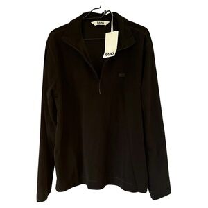 NWT RAINS Addis Fleece Half Zip Black